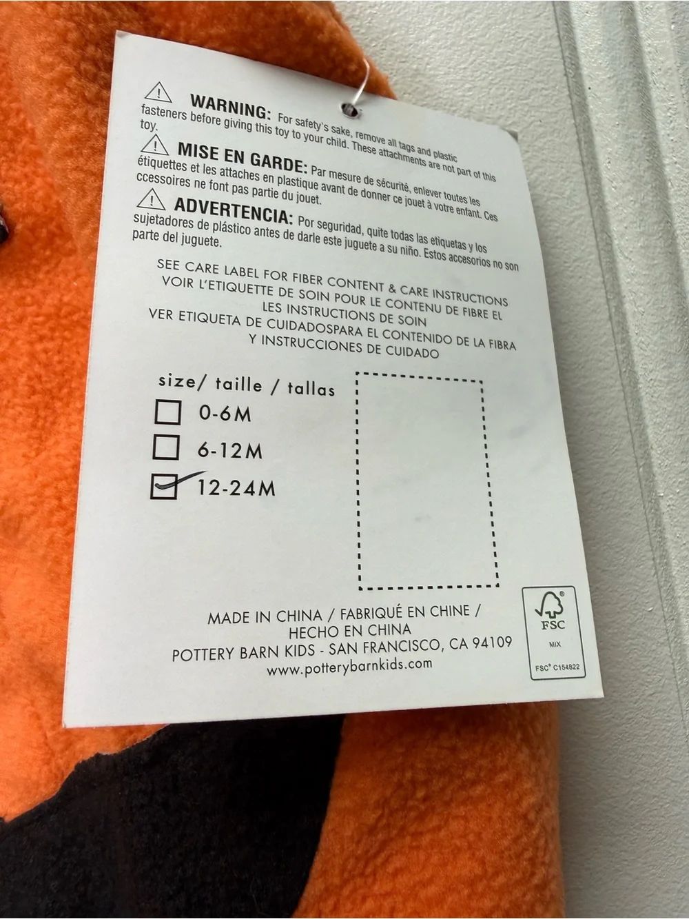 Pottery Barn Kids Halloween Pumpkin Baby 2 Piece Costume 12-24 Months NEW 2003 - Picture 2 of 3